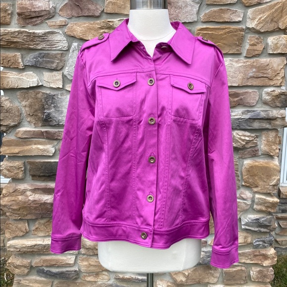 Joan Rivers Y25 Retro Glam Bright Bold Purple Jacket - Picture 3 of 11